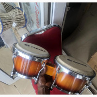 Professional Wooden Bongo Drum Set 8” and 9” - Red Wood