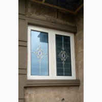 White Double Glass Casement Window With Flawer