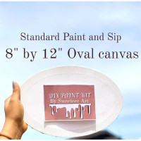Sweeteez Art Paint and Sip Oval Canvas - 8 by 12 - Brand New