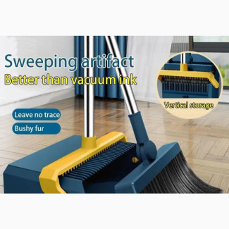 Broom and Foldable Dustpan Set