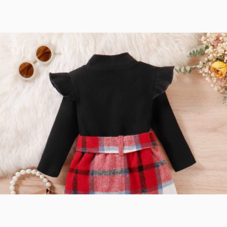 Julie Check Skirt and Black Top