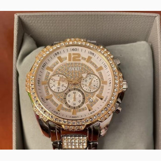 Guess Factory Men#039;s Crystallized Multifunction Watch U0291G4