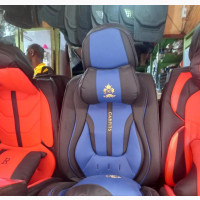 Black and Blue Full Leather Seat Cover