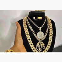 Cuban Gold Pendant Necklace - Unisex Fashion Jewelry