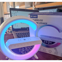 RGB Bluetooth Speaker With Led Clock Wireless Charging