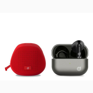 Boomq Speaker - Red + Boomair Hifi Earbuds