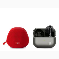 Boomq Speaker - Red + Boomair Hifi Earbuds