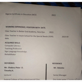 Experienced NCE Teacher Available for Full-Time Job