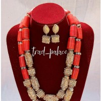 Coral Bead Necklace - Brand New