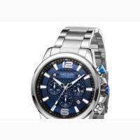 MEGIR Top Luxury Chronograph Calendar Luminous Silver Watch