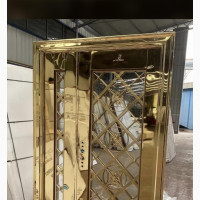 4ft Gold Glass Door