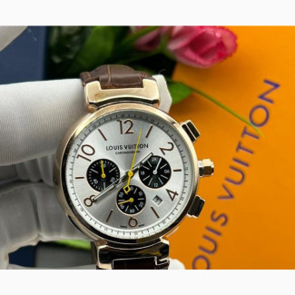 Louis Vuitton Chronograph Leather Wristwatch