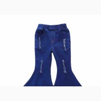 Blue and Black Bell Bottoms Jean Trousers