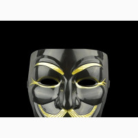 Black Guy Fawkes Anonymous Protest v Vendetta Cosplay Mask