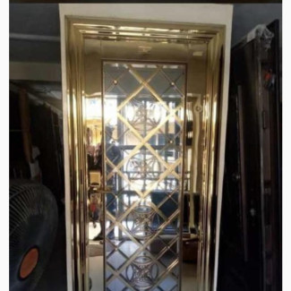 3ft Glass Gold Doors