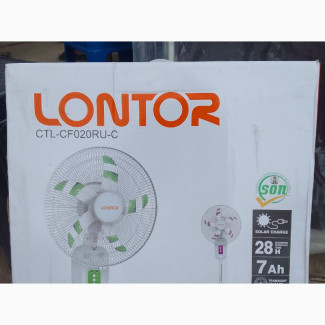 Lontor Rechargeable Standing Fan 16 Solar Port USB Port Rem